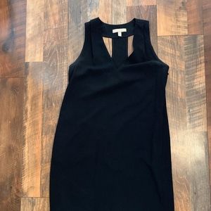 V-neck black mini dress